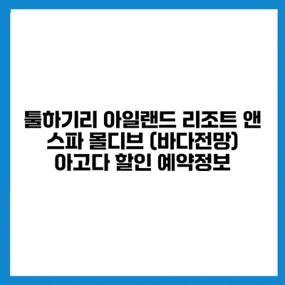 툴하기리 아일랜드 리조트 앤 스파 몰디브 (바다전망) 아고다 할인 예약정보