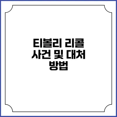 티볼리 리콜 사건 및 대처 방법