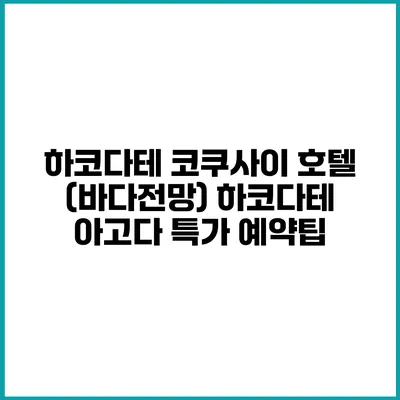 하코다테 코쿠사이 호텔 (바다전망) 하코다테 아고다 특가 예약팁