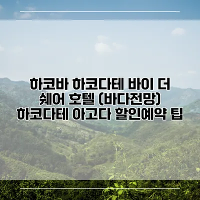 하코바 하코다테 바이 더 쉐어 호텔 (바다전망) 하코다테 아고다 할인예약 팁